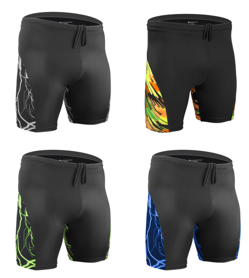 Men’s Fitness Boxer Shorts - 500 Black/Grey/Green