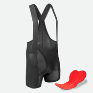 Men's Black  5 inch Inseam Shorty Stretch Mesh Padded Cycling Bib-Liner