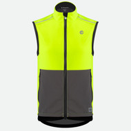 USA Softshell Cycling Vest Safety Yellow Front View