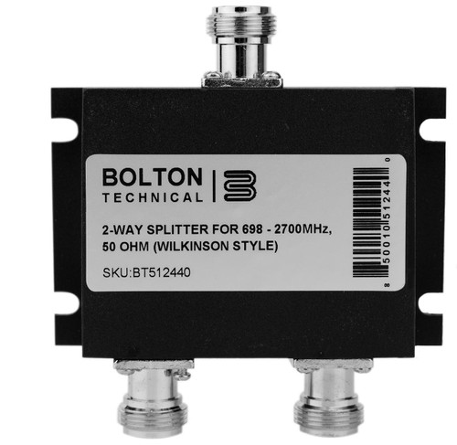 Bolton Tech Bolton Technical Low-PIM 2-Way Splitter 698-2700Mhz 50 Ohm Wilkinson Style