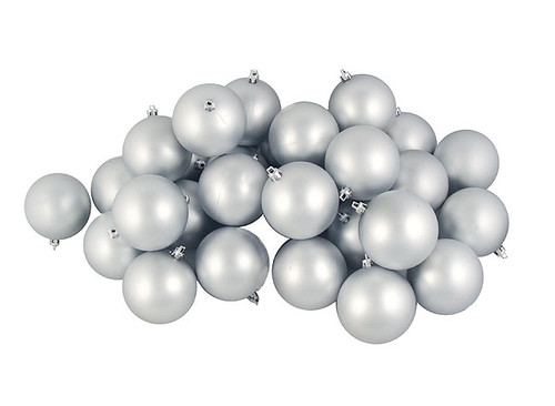 12ct Matte Silver Splendor Shatterproof Christmas Ball Ornaments 4" (100mm)