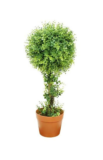 24" Potted Two-Tone Artificial Boxwood Ball Topiary Tree - Unlit