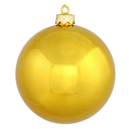 Shatterproof Shiny Antique Gold Christmas Ball Ornament 6" (150mm)