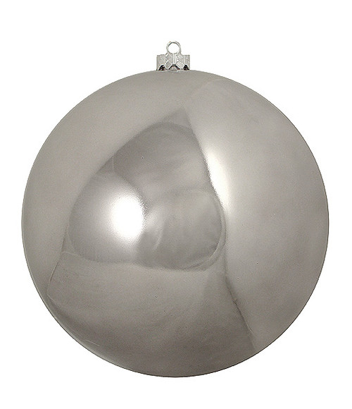 Shatterproof Shiny Pewter Christmas Ball Ornament 10" (250mm)