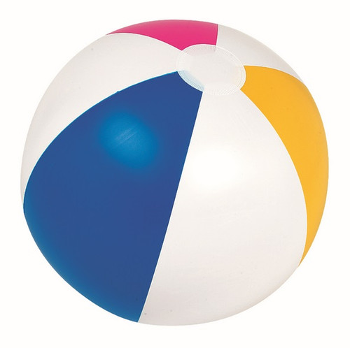 Inflatable Vibrantly Colored 6-Panel Matte Beach Ball, 16-Inch