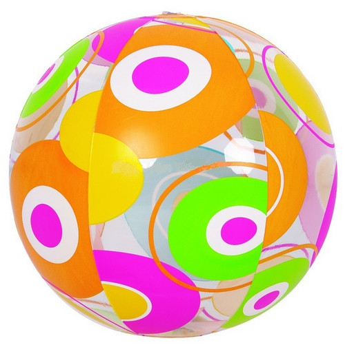 20" Inflatable Vibrantly Colored 6-Panel Circle Print Swimming Pool and Beach Ball
