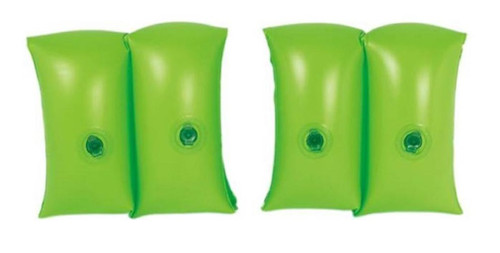 Inflatable Green Swimming Pool Roll-Up Arm Band Floaties, 8-Inch