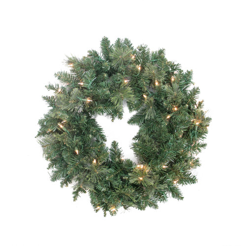 24" Pre-lit Cashmere Mixed Pine Artificial Christmas Wreath - Clear Lights