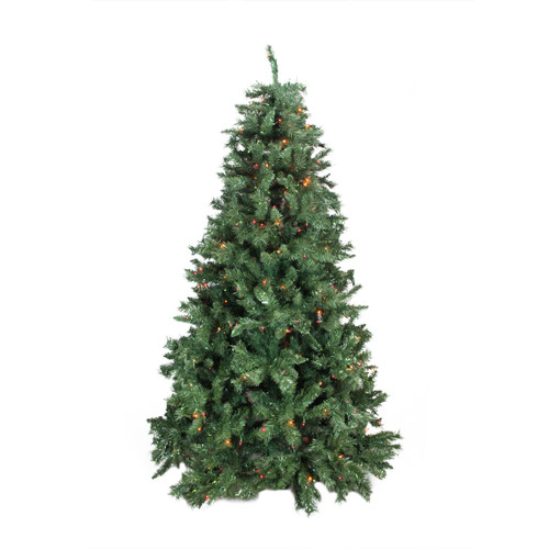 6.5' Pre-lit Medium Minetoba Pine Artificial Christmas Tree - Multi Lights