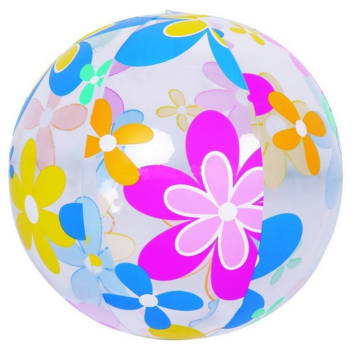 20" Inflatable Vibrantly Colored 6-Panel Flower Print Swimming Pool and Beach Ball