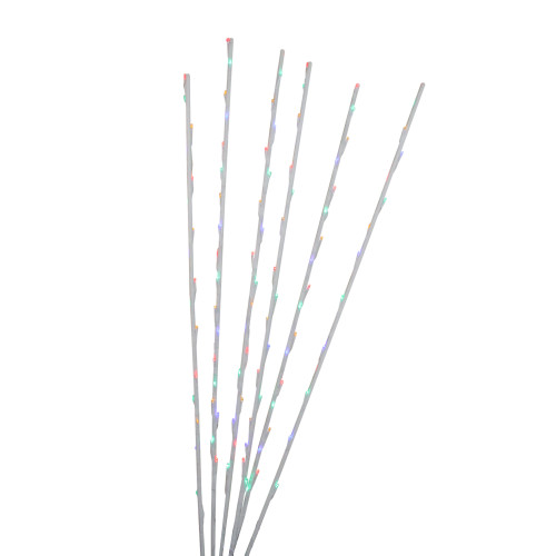Set of 6 Clear LED Lighted Garden Branch Pathway Markers 4'