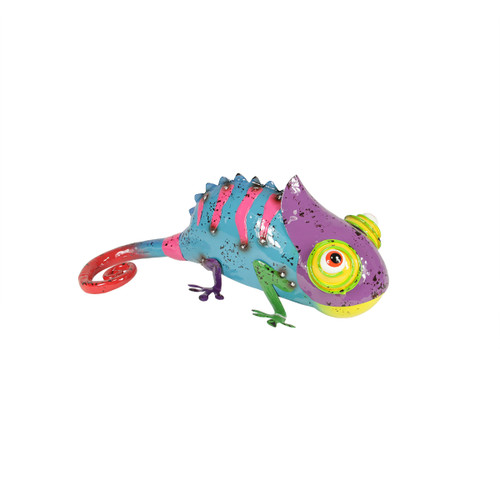 11.75" Bright Multi-Color Spiny Chameleon Outdoor Patio Garden Figure