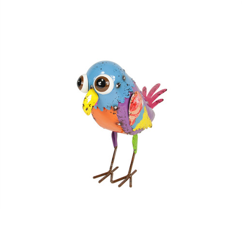 7.5" Bright Multi-Colored Distressed Finish Dove Bird Outdoor Patio Garden Figure