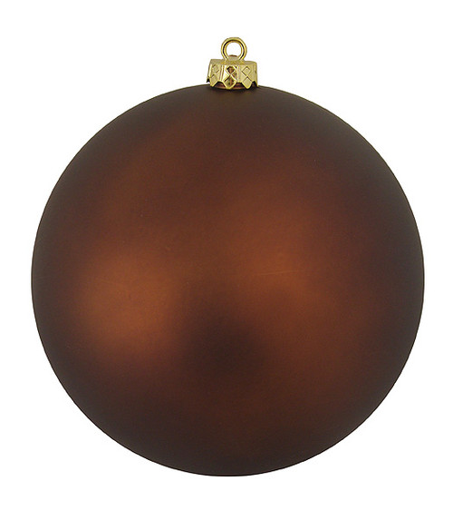 Matte Mocha Brown Shatterproof Commercial Christmas Ball Ornament 6" (150mm)