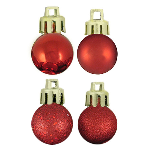 18ct Red Hot Shatterproof 4-Finish Christmas Ball Ornaments 1.25" (30mm)