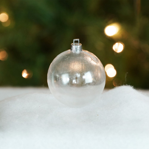 Clear Transparent Shatterproof Christmas Ball Ornament 4.75" (120.5mm)