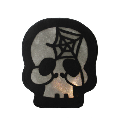 11" Black LED Lighted Skeleton Skull Face Halloween Decor