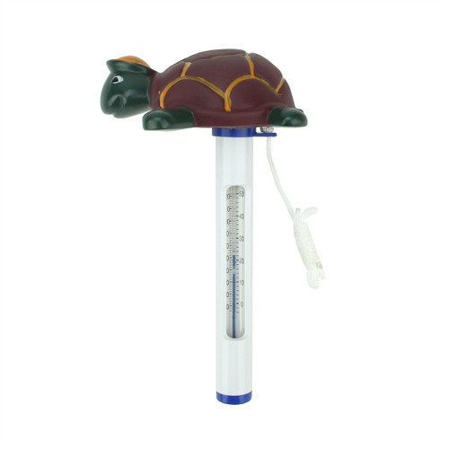 8" Brown Turtle Swimming Pool Floating Thermometer