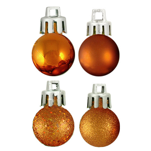 18ct Burnt Orange Shatterproof 4-Finish Christmas Ball Ornaments 1.25" (30mm)