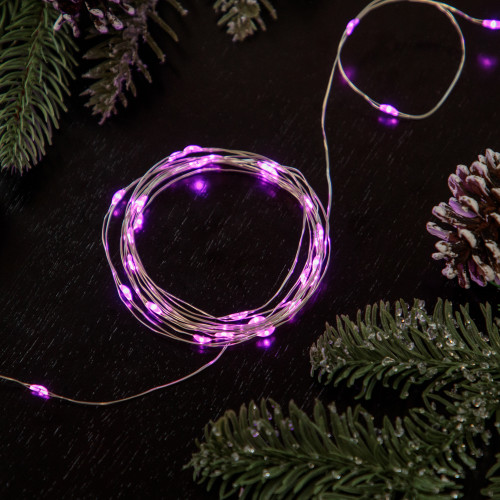LED Micro Fairy Christmas Lights - Pink - 6ft Copper Wire - 20ct