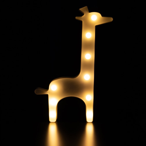 LED Lighted Giraffe Marquee Wall Art - 11.5" - White
