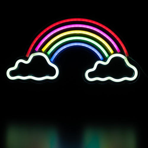 LED Rainbow and Clouds Neon Lighted Wall Art - 15.75"