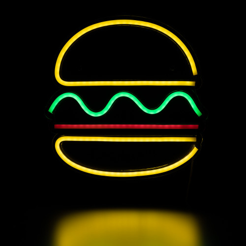 LED Hamburger Neon Lighted Wall Art - 11.75"