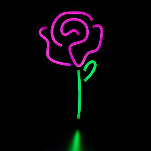 LED Blooming Rose Neon Lighted Wall Art - 15"