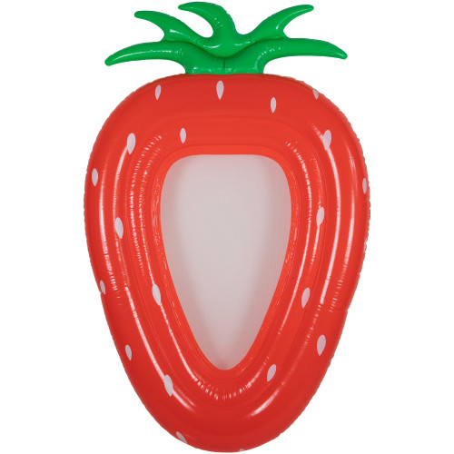 Jumbo Strawberry Mesh Lounger Pool Float, 65.5-Inch