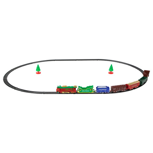 23 Pc Battery Operated Lighted and Animated Classic Christmas Train Set with Oval Track