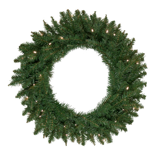 Pre-Lit Winona Fir Artificial Christmas Wreath - 24"- Warm White LED Lights