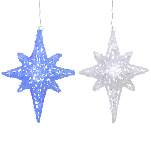 LED Lighted Color Changing Star of Bethlehem Outdoor Christmas Decoration - 22" - Blue and White