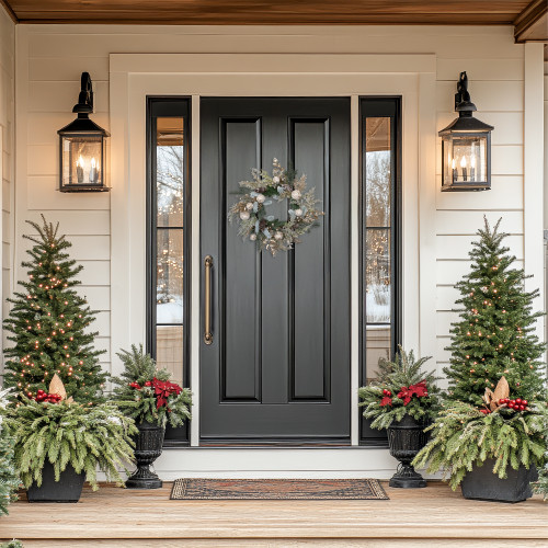 Glittered Mixed Foliage with Ornaments Artificial Christmas Wreath - 24" - Unlit