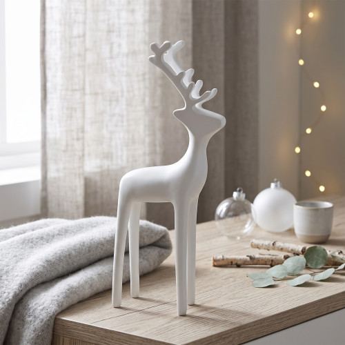 Solid Petite Reindeer Christmas Decoration - 8.25" - White