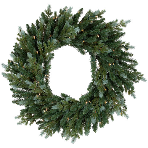 24" Real Touch™️ Pre-Lit Artificial Blue Spruce Christmas Wreath with Clear Lights