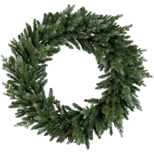 Real Touch™️ Pre-Lit Blue Spruce Artificial Christmas Wreath - 48" - Clear Lights