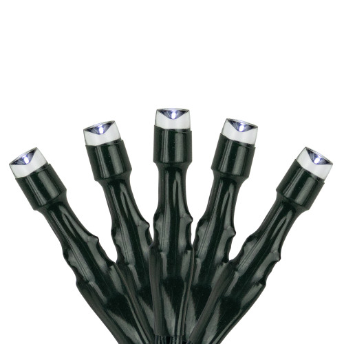 LED Solar Power 2-Function Outdoor Christmas Light Set - Pure White - 33' Green Wire - 100ct