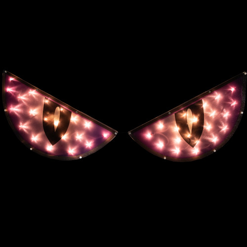 Lighted Eyes Halloween Window Decoration - 40" - Purple - Set of 2