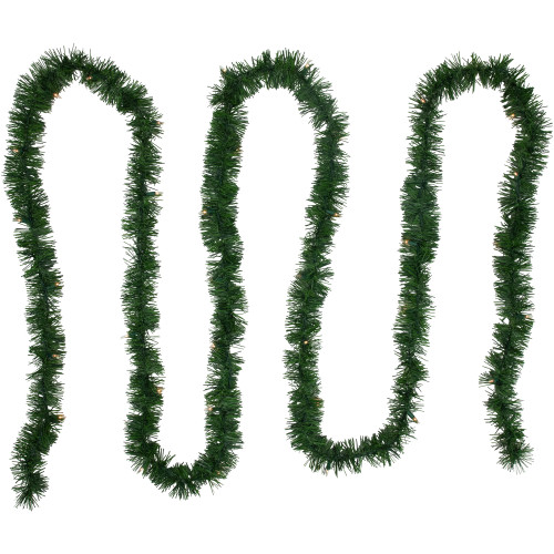 18' x 3" Pre-Lit Pine Two-Tone Artificial Christmas Garland, Clear Lights
