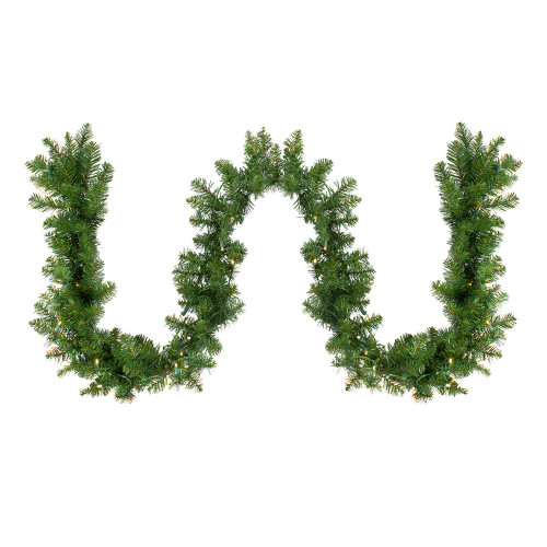 Pre-Lit Buffalo Fir Christmas Commercial Garland - 50' x 8"  - Warm White LED Lights