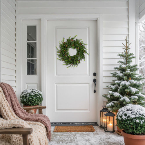 Real Touch™️ Cypress and Pinecone Artificial Christmas Wreath  - 24" - Unlit