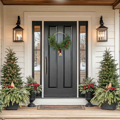 Real Touch™️ Cypress and Pine with Berries Artificial Christmas Wreath  - 28" - Unlit
