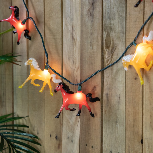 Horse Indoor Outdoor Patio Light Set - 6' Green Wire - 10ct