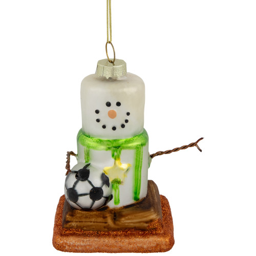 3.5" Soccer Smore Glass Christmas Ornament
