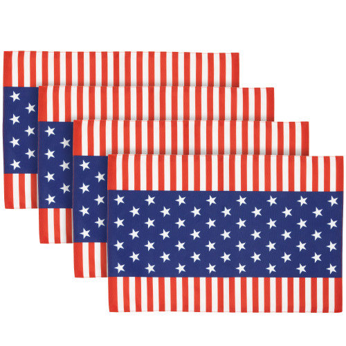 Set of 4 Stars and Stripes Americana Printed Placemats 18"