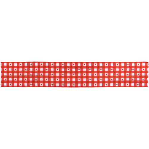 Checkered Hearts Valentine's Day Table Runner - 72" - Red and White