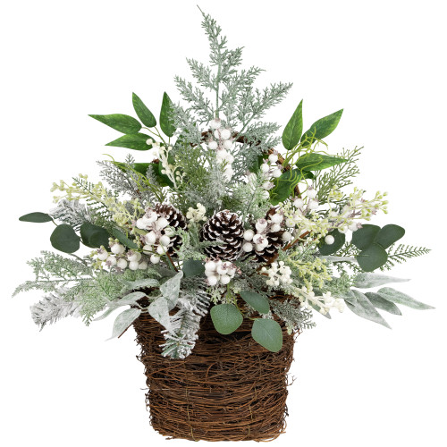 Berries and Pinecones Frosted Artificial Christmas Decoration - 28"
