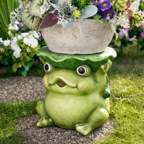 Frog Outdoor Garden Patio Plant Stand - 11.75"
