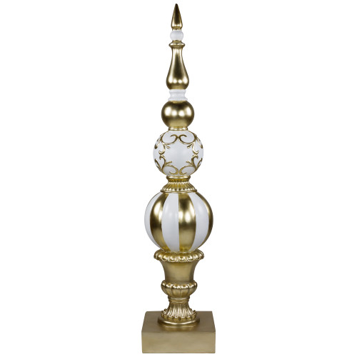 Ball Finial Commercial Size Christmas Decoration 48" - Gold and White