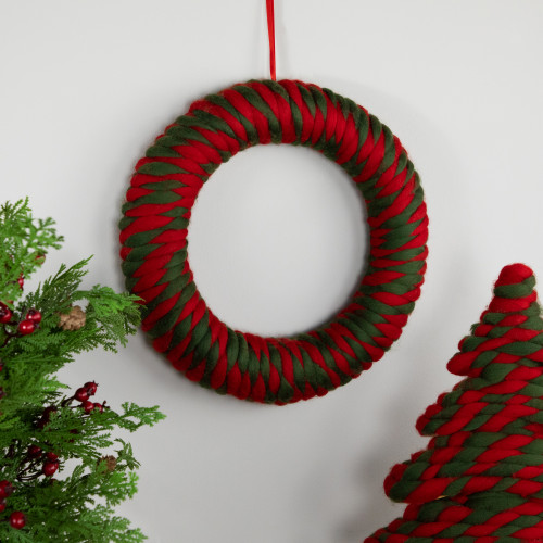 Twisted Yarn Plush Small Artificial Christmas Wreath - 13.5" - Unlit